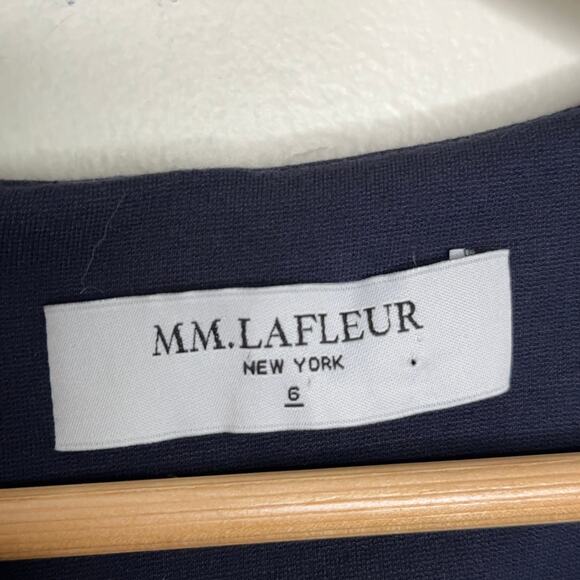 MM LAFLEUR Rachel Dress V-Neck Ponte Navy Blue {TT37} - Picture 4 of 5